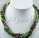 Pearl rutile collier de quartz vert