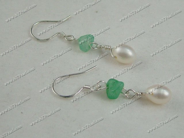 Wholesale Gemstone Jewelry-aventurine pearl earrings