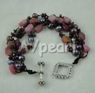Gemstone jewelry-pearl garnet bracelet