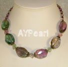 Wholesale Gemstone Jewelry-Rainbow fluorite necklace