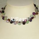 Wholesale Gemstone Necklace-Rainbow fluorite necklace