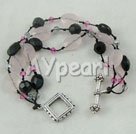 Wholesale black pink crystal bracelet