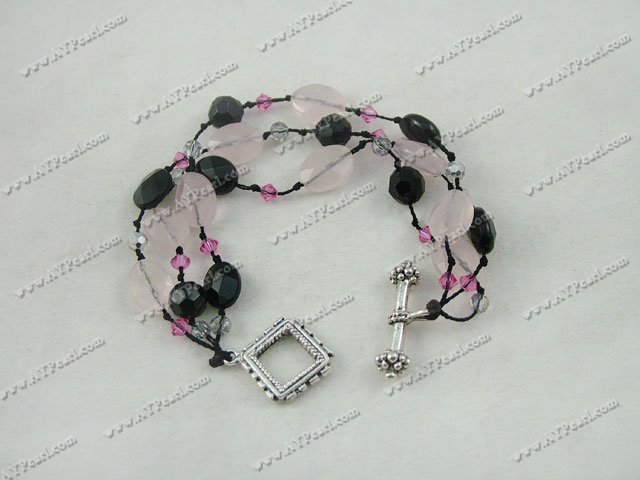 black pink crystal bracelet