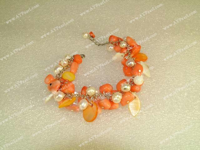 coral pearl bracelet