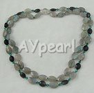 Wholesale Gemstone Necklace-flashing stone black crystal necklace