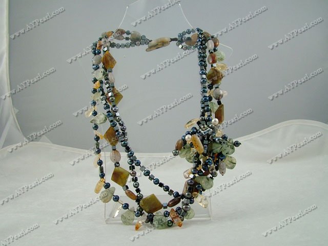 Wholesale Pearl Jewelry-pearl gem necklace