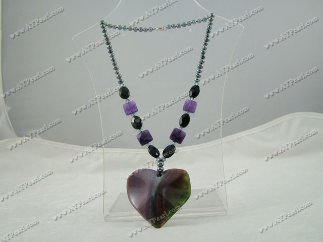pearl amethyst agate necklace