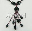 black stone garnet necklace