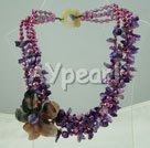 pearl amethyst indian agate flower necklace