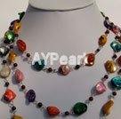 multicolor shell garnet necklace