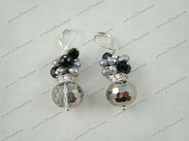 Crystal Jewelry Wholesale-pearl crystal earrings