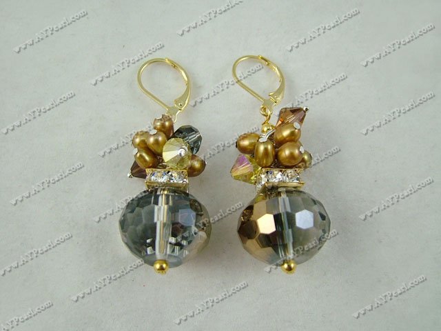 Crystal Jewelry Wholesale-pearl crystal earrings