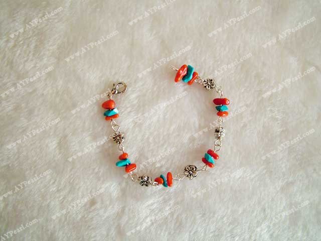 Turquoise coral bracelet