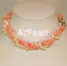 Wholesale coral pearl necklace