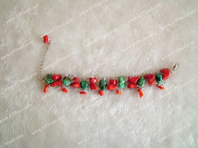Wholesale Turquoise Jewelry-coral Turquoise bracelet