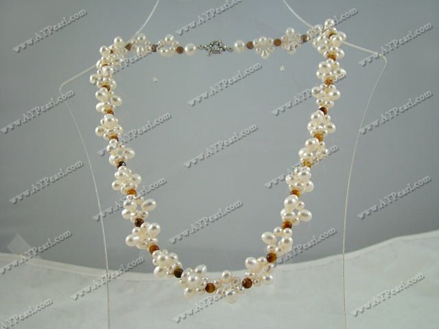pearl tiger eye necklace