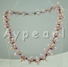 A class pearl garnet necklace