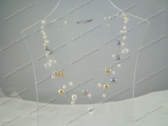 pearl crystal necklace