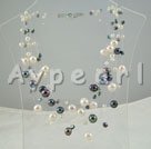 Wholesale black white pearl necklace