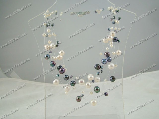 black white pearl necklace