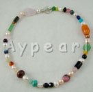 Wholesale Gemstone Jewelry-pearl multi-stone necklace