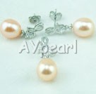 925 sterling silver pearl set