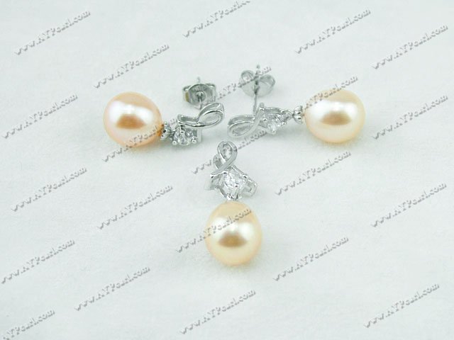 925 Sterling Silver Pearl Set