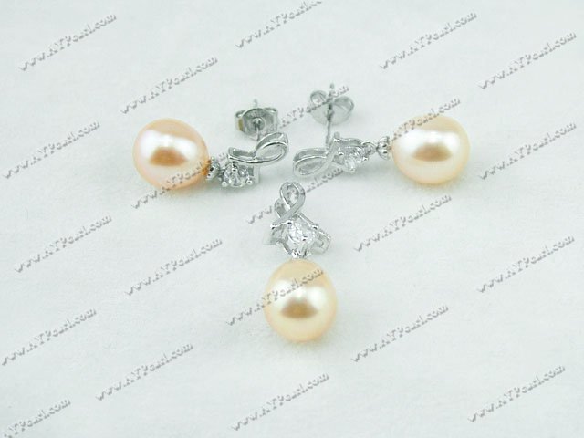 925 sterling silver pearl set