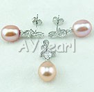 925 sterling silver pearl set