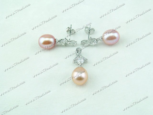 925 Sterling Silver Pearl Set