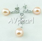 925 sterling silver pearl set