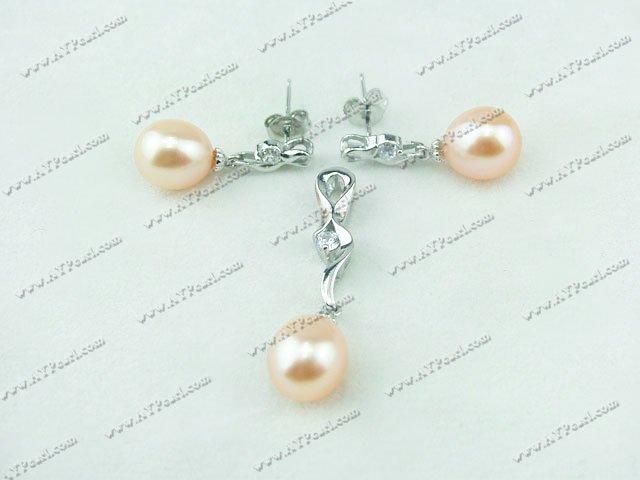 925 sterling silver pearl set