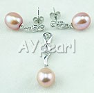 925 sterling silver pearl set