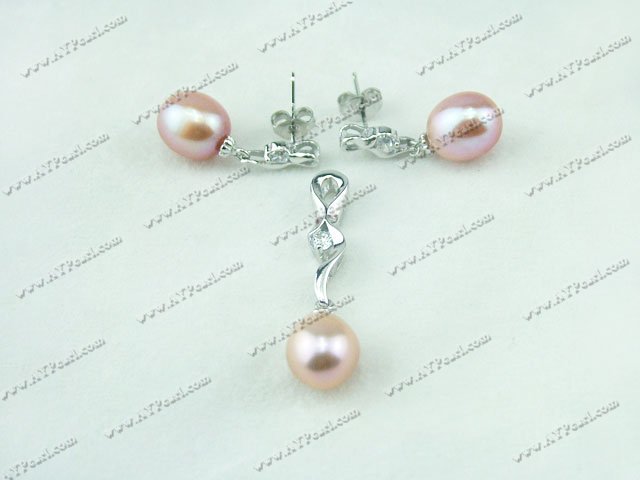 925 Sterling Silver Pearl Set