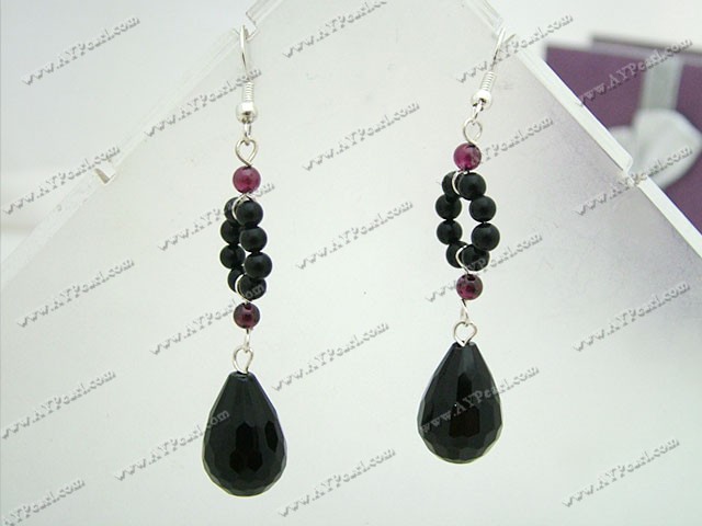 boucle d'oreille en agate noire