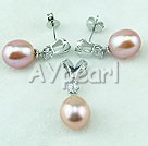 925 sterling silver pearl set