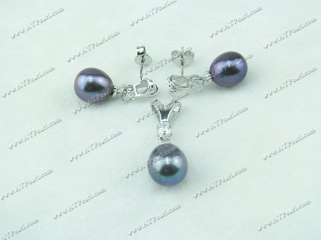 925 Sterling Silver Pearl Set