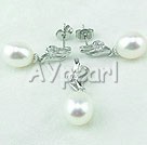 925 sterling silver pearl set