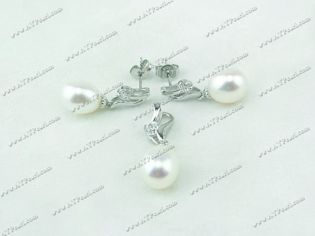 925 sterling silver pearl set