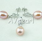 925 sterling silver pearl set