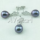 925 sterling silver pearl set