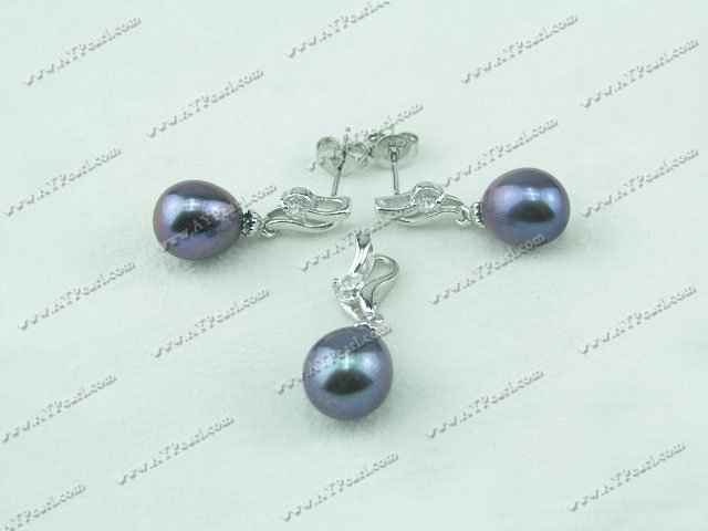 925 Sterling Silver Pearl Set