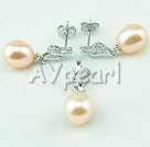 925 sterling silver pearl set