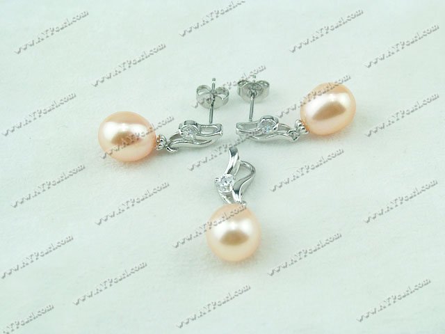 925 sterling silver pearl set