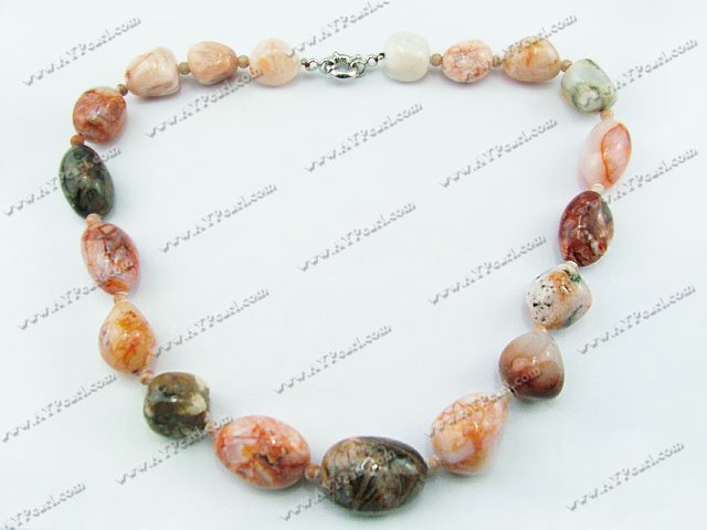 Bamboo stone agate necklace