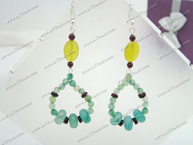 boucle d'oreille jade bleu