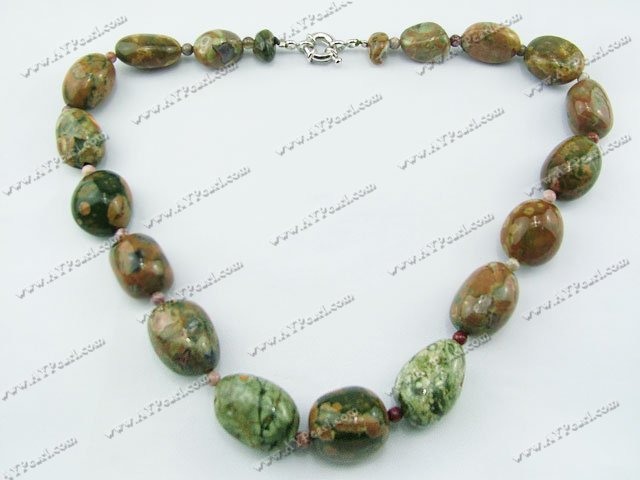 Peacock stone agate necklace