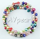 Multi-colored pearl bracelet