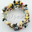 Pearl crystal multi stone bracelet