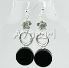 Wholesale earring-black agate earrings